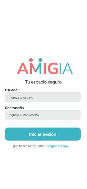 Pantalla de inicio de AmigIA